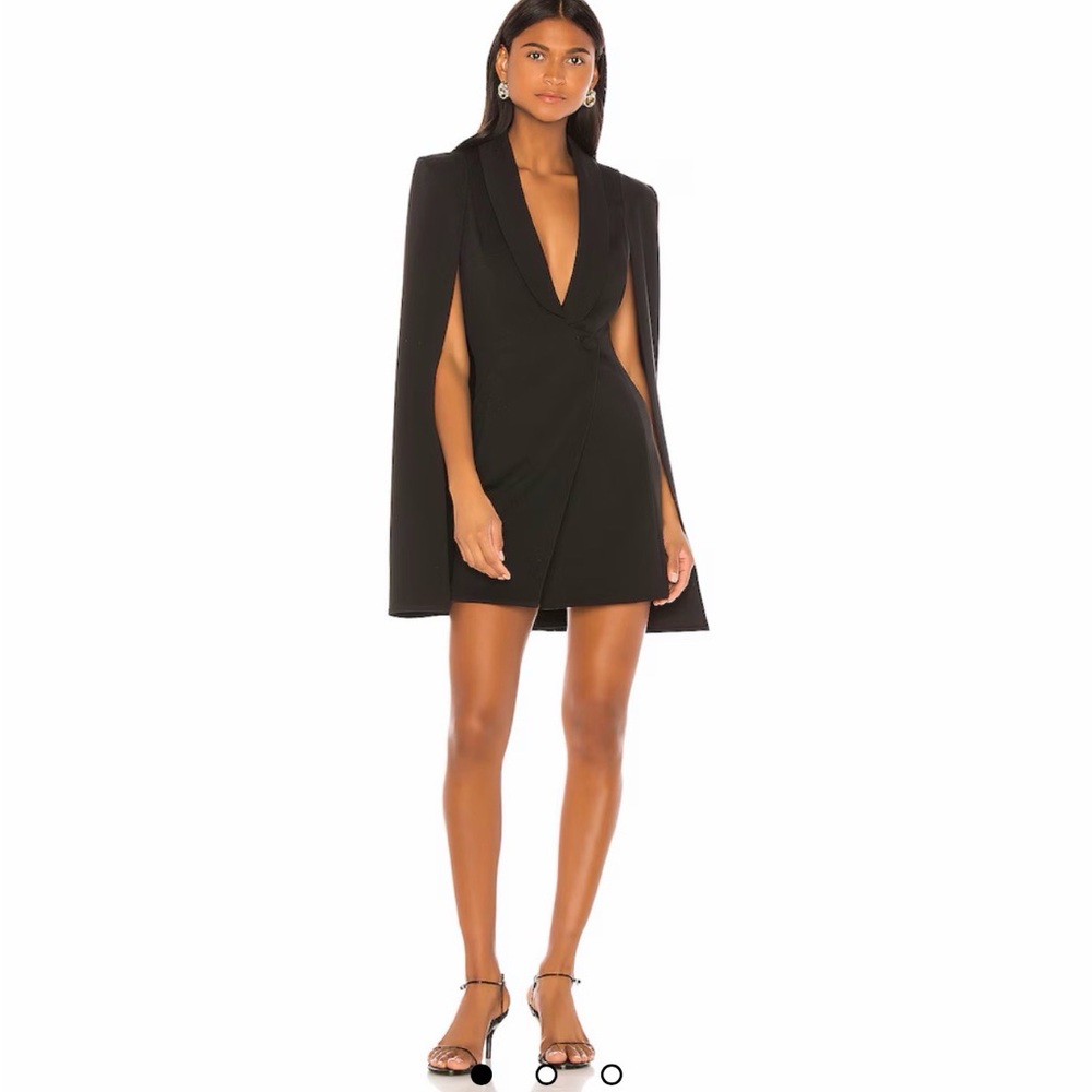 Katie May Black Cape Sleeve Mini Dress